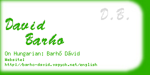 david barho business card