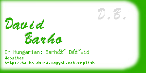 david barho business card